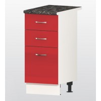 Долен кухненски шкаф Алис B25 с врата и чекмеджета  - 40 червено гланц