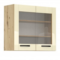 Горен кухненски шкаф Лорен Г12 бадем огледален гланц