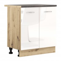 Долен кухненски шкаф Лорен В2 бяло огледален гланц