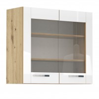 Горен кухненски шкаф Лорен Г12 бяло огледален гланц