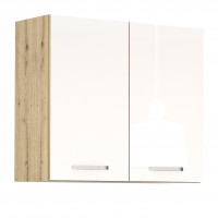 Горен кухненски шкаф Лорен Г13 бяло огледален гланц