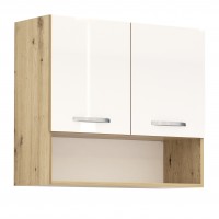 Горен кухненски шкаф Лорен Г15 бяло огледален гланц