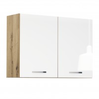 Горен кухненски шкаф Лорен Г28 бяло огледален гланц