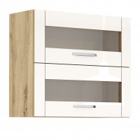 Горен кухненски шкаф Лорен Г37 бяло огледален гланц