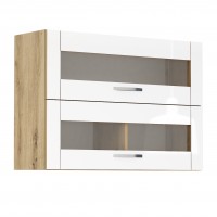 Горен кухненски шкаф Лорен Г38 бяло огледален гланц