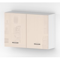 Горен кухненски шкаф Алис G28 с две врати и рафт - 100 крем гланц