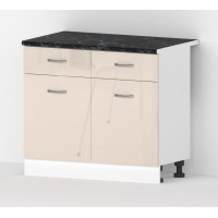 Долен кухненски шкаф Алис B63 с врати и чекмеджета - 100 крем гланц
