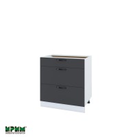 Долен кухненски модулен шкаф Сити БФ11- 120 бяло, карбон мат