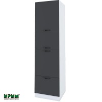 Колонен кухненски модулен шкаф Сити БФ11- 48 бяло, карбон мат