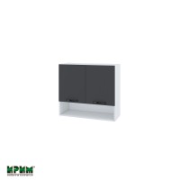 Горен кухненски модулен шкаф Сити БФ11- 8 бяло, карбон мат