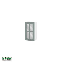 Горен кухненски модулен шкаф Сити БФ11-102 бяло, олив мат