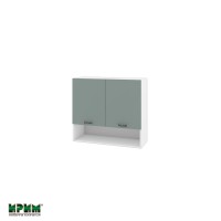 Горен кухненски модулен шкаф Сити БФ11- 8 бяло, олив мат