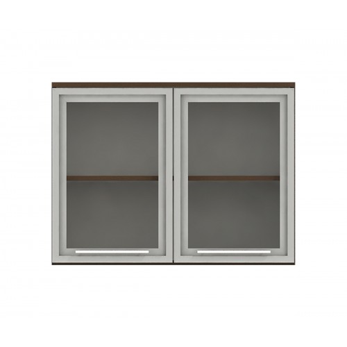 Горен кухненски шкаф Ванеса G12 с две витрини - дъб карбон - 80