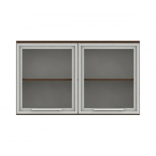 Горен кухненски шкаф Ванеса G27 с две витрини - дъб карбон - 100