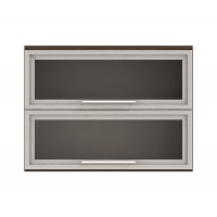 Горен кухненски шкаф Ванеса G37 с две клапващи витрини - дъб карбон - 80