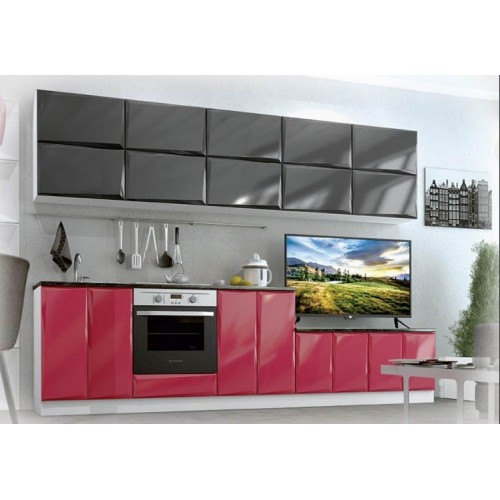 Червено-лилави кухненски мебели на maxmebel.eu