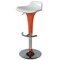 Бар стол Калипсо -6 бяла седалка /оранж