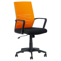 Работен офис стол Carmen 7041- черен - оранжев